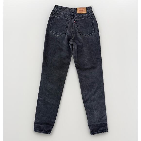 Vintage 512 Levis Jeans Womens 25x29 Black Denim Slim Fit Tiny Waist USA Made - Picture 1 of 12